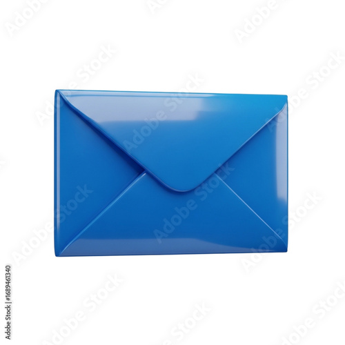 Blue envelope icon isolated on transparent background