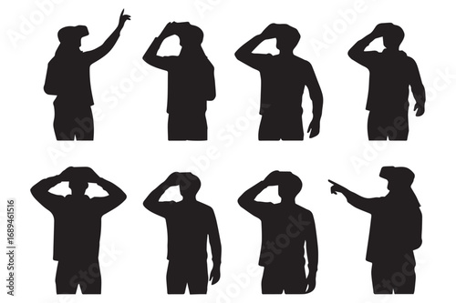 Photo of collection of silhouettes of people using virtual reality headsets