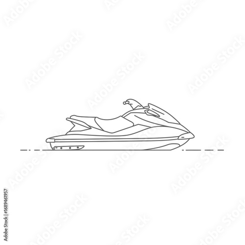Line Drawing of a Personal Watercraft