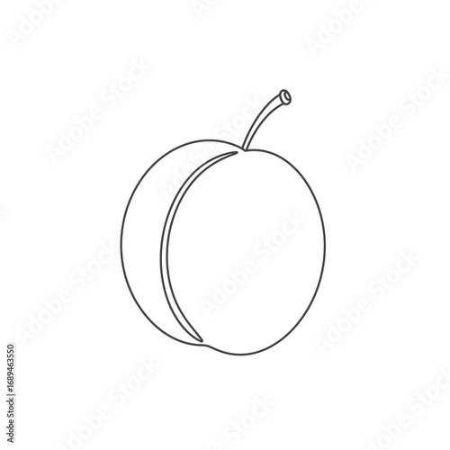 Line Drawing of a Single Plum