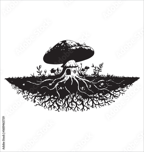 vector illustration of a mushroom