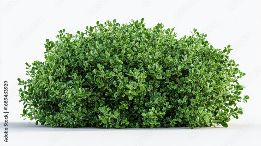 Fototapeta premium a healthy dense boxwood shrub with small rounded leaves isolated on transparent background