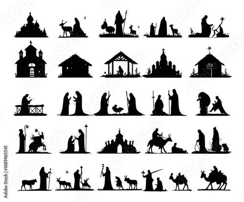 Christmas Nativity Scenes Silhouette Collection