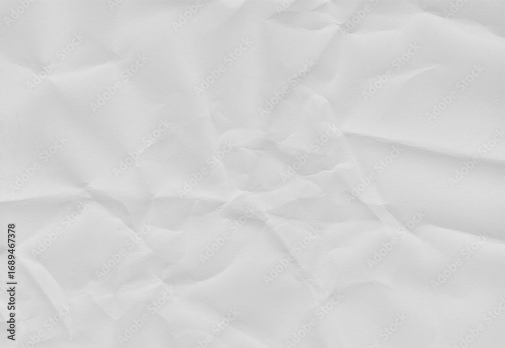Fototapeta premium Blank Crumpled White Paper Texture for Graphic Design Resource and Creative Background Surface