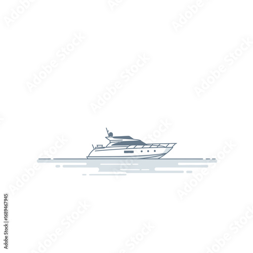 Luxury Motor Yacht on Calm Water