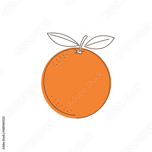Orange Fruit Illustration with Leaves