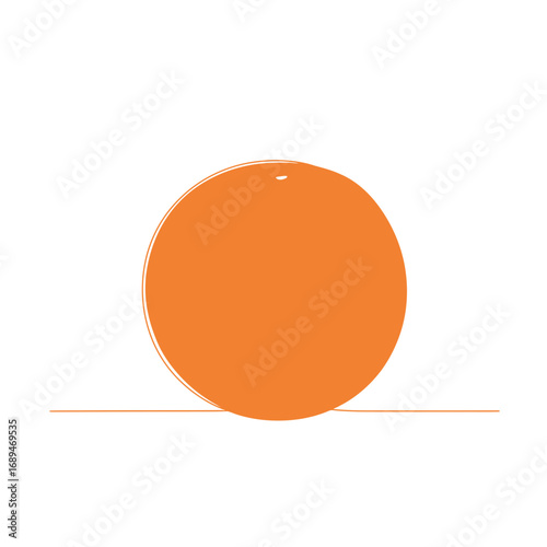 Orange Sphere on White Background
