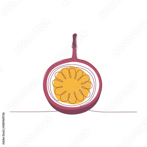 Passion Fruit Cross Section Illustration