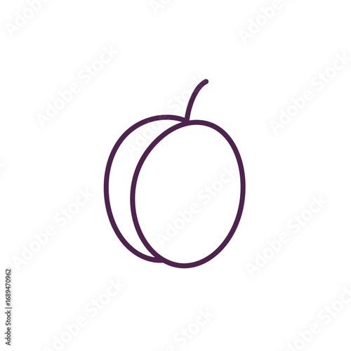 Purple Line Drawing of a Plum