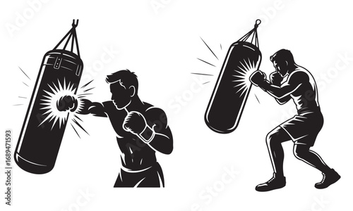 Bodybuilding and Fitness Vector Silhouettes Collection