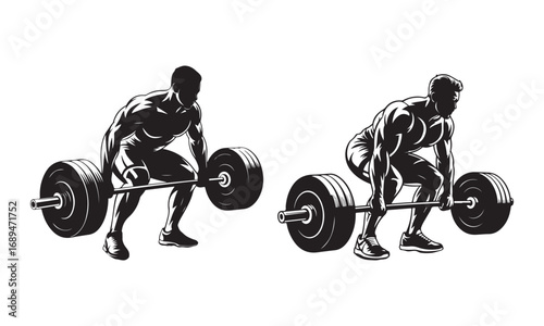 Bodybuilding and Fitness Vector Silhouettes Collection
