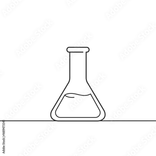 Simple Line Drawing of Erlenmeyer Flask