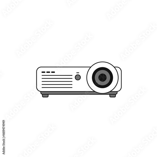 White Rectangular Projector with Grey Lens