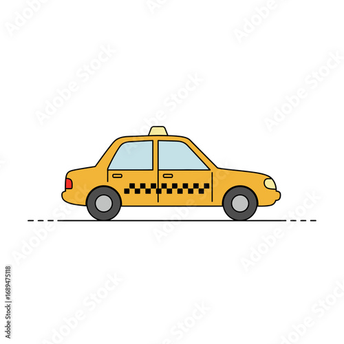 Yellow Taxi Cab Icon Illustration
