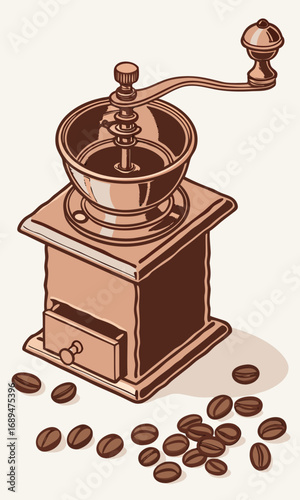 coffee grinder and coffee beans