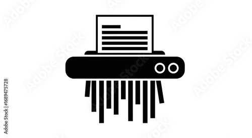 shredder, paper, document, office, security, destroy, confidential, information, privacy, recycle, machine, device, equipment, file, disposal, workplace, business, management, safety, protect, silhoue