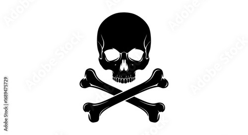 skull, bones, crossbones, danger, death, toxic, poison, hazard, warning, vector, icon, silhouette, symbol, clipart, outline, graphic, black, minimal, isolated, gothic, pirate, horror, spooky, fear, sk