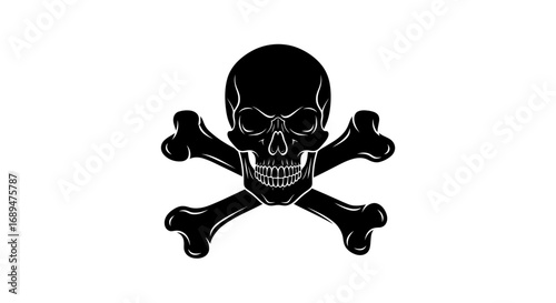 skull, bones, crossbones, danger, death, toxic, poison, hazard, warning, vector, icon, silhouette, symbol, clipart, outline, graphic, black, minimal, isolated, gothic, pirate, horror, spooky, fear, sk