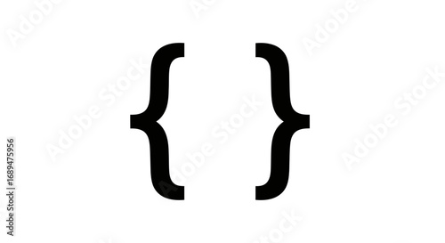 brackets, curly, braces, symbol, punctuation, typography, programming, code, coding, script, language, development, math, formula, expression, operator, delimiter, notation, editor, character, silhoue