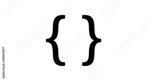 brackets, curly, braces, symbol, punctuation, typography, programming, code, coding, script, language, development, math, formula, expression, operator, delimiter, notation, editor, character, silhoue