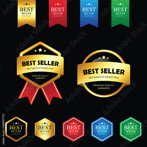 Set of Best Seller label for business purpose