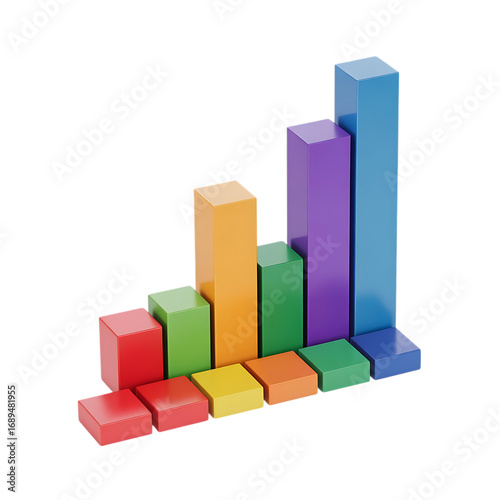 Colorful 3d bar graph showing growth and data trends royalty free stock photos premium quality transparent background Free Download Colorful 3d bar graph showing growth and data trends royalty free stock photos premium quality transparent background - GFXLoad