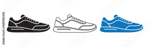 Sneaker shoe line icon. Vector eps 10