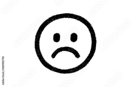 Hand-Drawn Charcoal Sad Face  Raw Minimalist Sketch