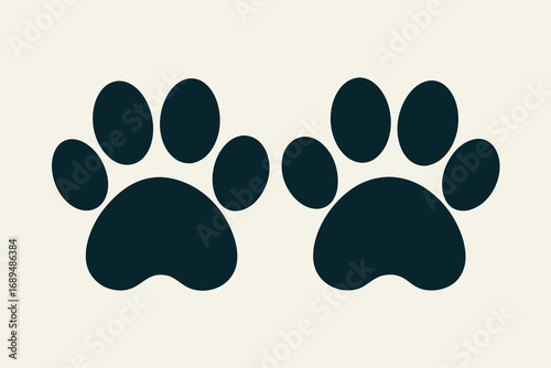 Paw prints, Isolated Paw pair prints, vector.
