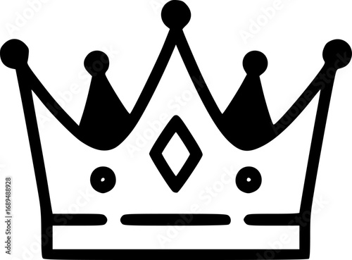 crown icon line art vector illustration
