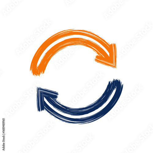 Circular arrows representing exchange and continuous motion of information and processes