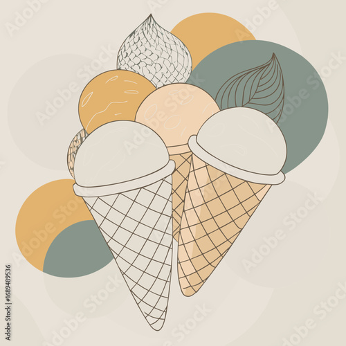 Abstract Ice Cream Cones