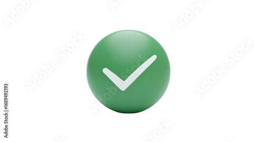 Free Download Green sphere check mark approval symbol icon isolated transparency background minimal round positive success concept 3D simple clean modern graphic design sign validation confirmation cheerful - GFXLoad