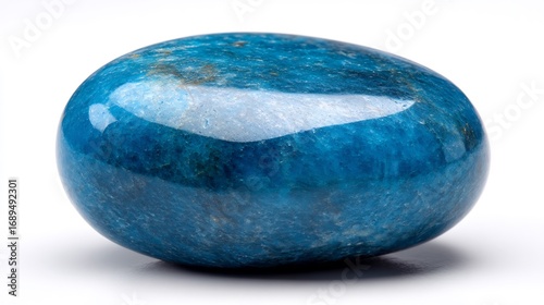 Polished Mineral Stone in Deep Turquoise Blue with White Iridescent Sheen, Ideal for Geology, Healing, and Spiritual Practices