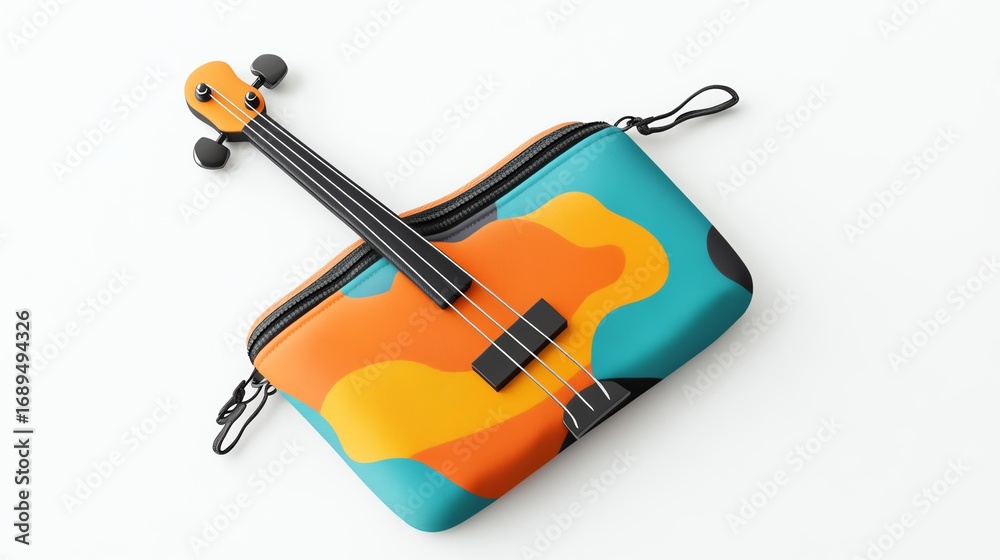 Fototapeta premium A mockup of a branded music accessory pouch on a white background