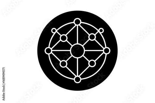 Geometric Mandala Circle Icon – Symbol of Harmony, Spirituality, and Sacred Geometry