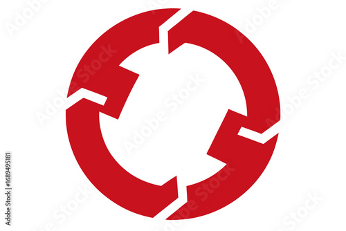 Red Circular Arrow Icon – Symbol of Refresh, Restart, and Continuous Process