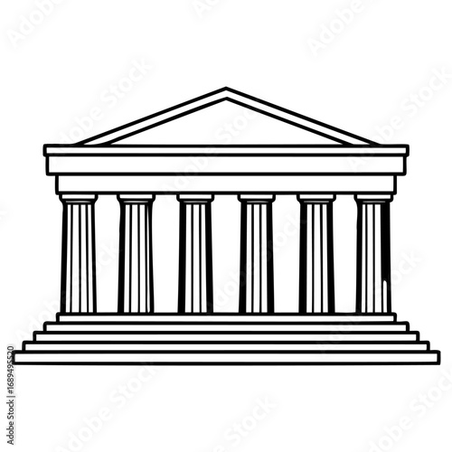 Ancient greek temple architecture with columns