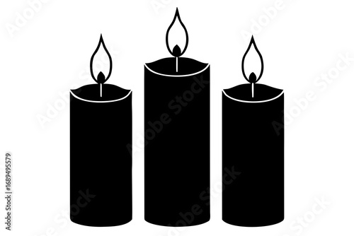 Three Candles Icon – Symbol of Light, Celebration, and Spiritual Ritual