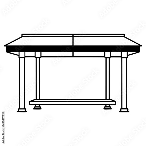 Modern minimalist ping pong table with clean design and sturdy legs