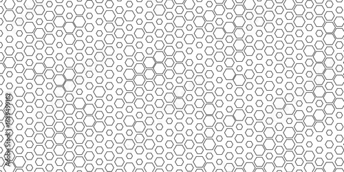 Seamless Abstract Gray Hexagon Pattern Vector Design on a Clean White Background for Modern Geometric Textures, Wallpapers, and Digital Graphics.