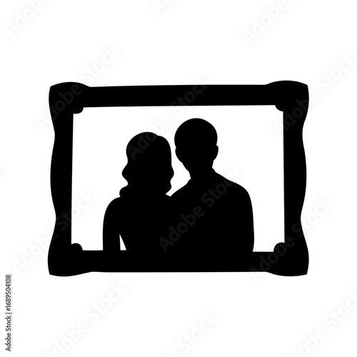Silhouette picture frame featuring a couple, symbolizing love and cherished memories