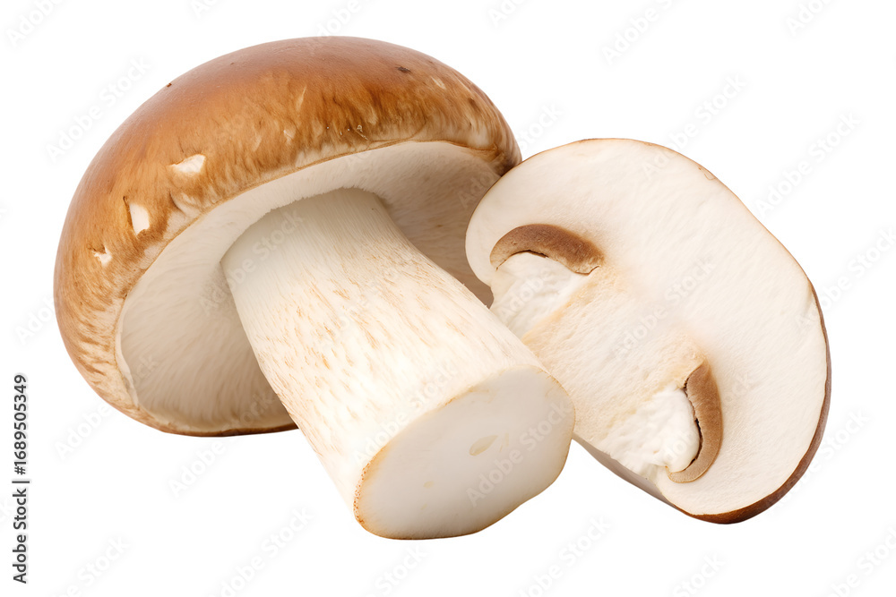 Fototapeta premium Brown Mushroom Sliced A Culinary Delight, Fresh and Nutritious