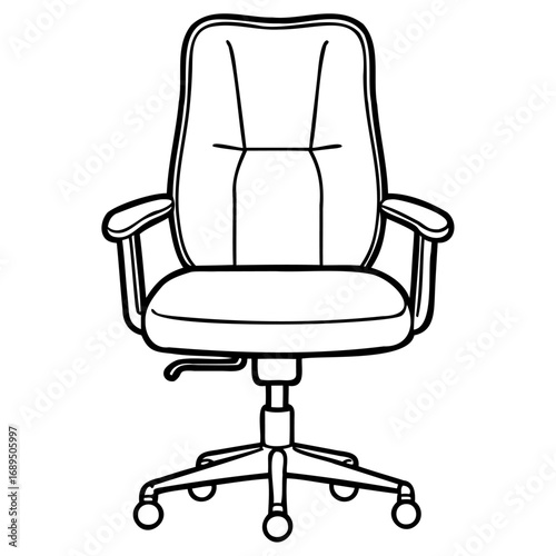 Modern office chair with wheels and high back