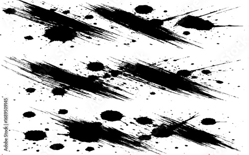 Abstract Grunge Brush Stroke Shape Vector Illustration on Clean White Background – Rough Textured Paint Design Element for Modern Art, Poster, Banner, and Graphic Projects.
