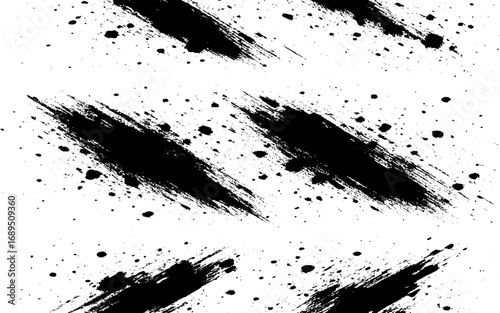 Abstract Grunge Brush Stroke Shape Vector Illustration on Clean White Background – Rough Textured Paint Design Element for Modern Art, Poster, Banner, and Graphic Projects.