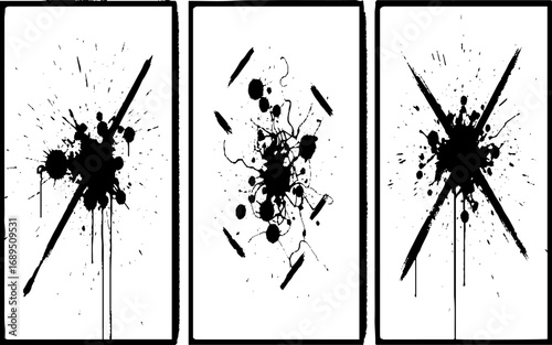 Abstract Grunge Brush Stroke Shape Vector Illustration on Clean White Background – Rough Textured Paint Design Element for Modern Art, Poster, Banner, and Graphic Projects.