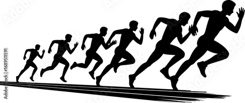 Dynamic Runner Silhouette Set – Athletic Motion Poses