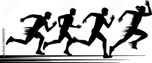 Dynamic Runner Silhouette Set – Athletic Motion Poses
