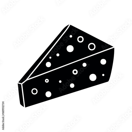 A block of Swiss cheese with many holes vector illustration